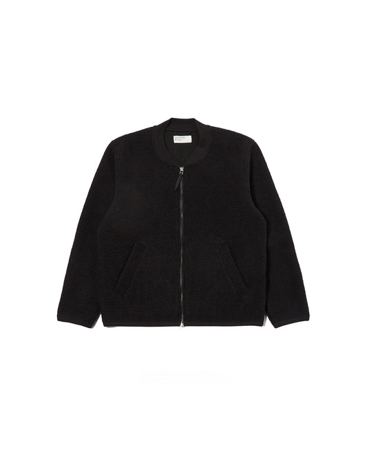 Universal Works Zip Bomber Wool Fleece Black