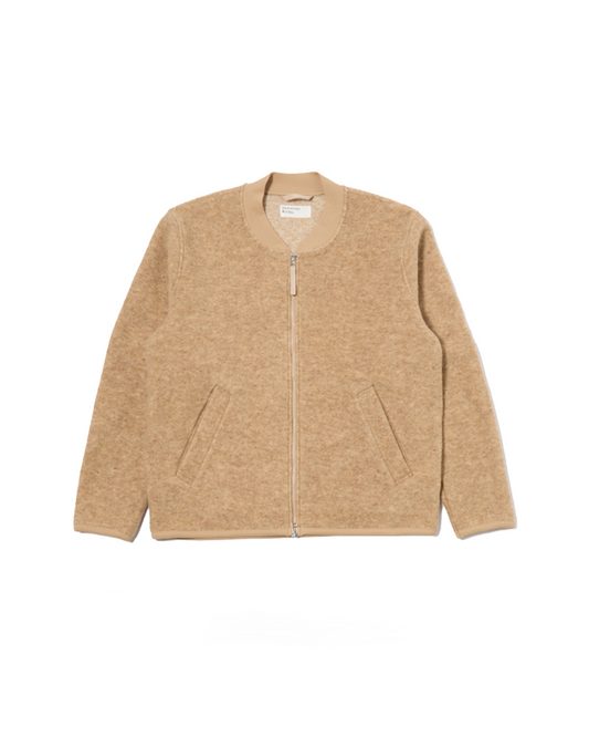 Universal Works Zip Bomber Wool Fleece Fawn