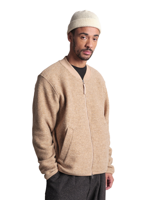 Universal Works Zip Bomber Wool Fleece Fawn