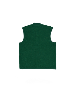 Universal Works Zip Waistcoat Wool Fleece Green