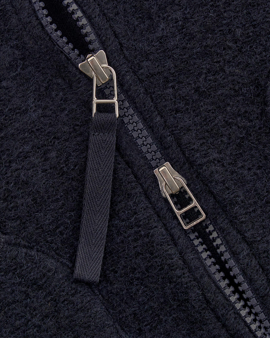 Universal Works Zip Waistcoat Wool Fleece Navy