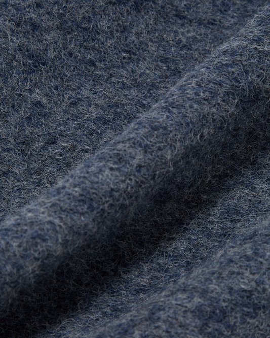 Universal Works Zip Waistcoat Wool Fleece Slate Blue