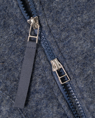 Universal Works Zip Waistcoat Wool Fleece Slate Blue