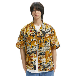 Frizmworks Tiger Hawaiian Half Shirt Black
