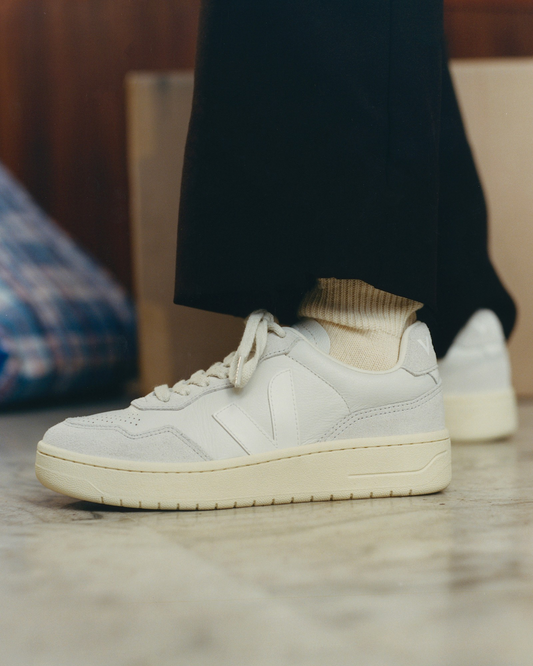 Veja V-90 Leather Gravel White