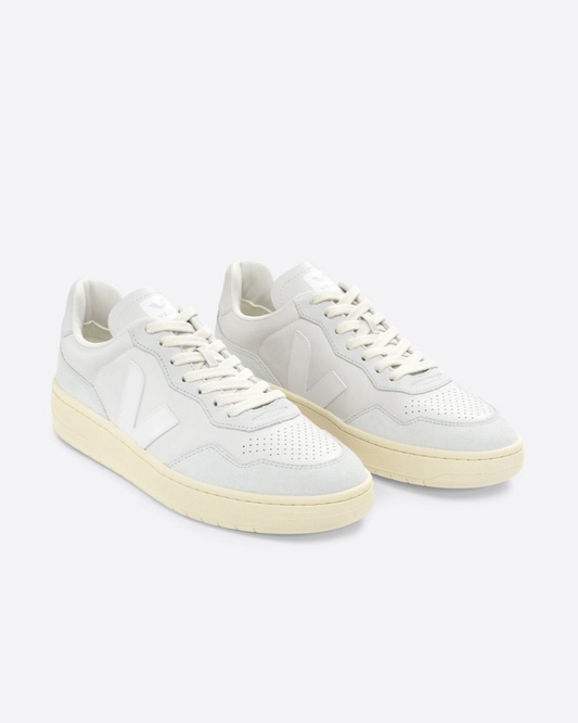 Veja V-90 Leather Gravel White