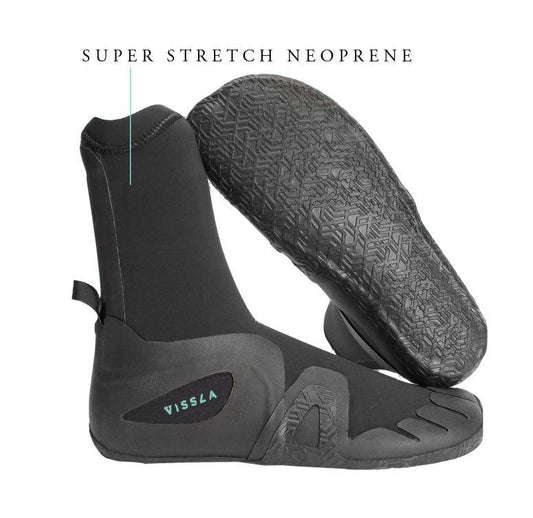 Vissla Seven Seas 5mm Round Toe Bootie Black