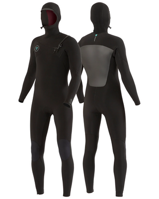 Vissla 7 Seas 5-4-3 Full Hooded Chest Zip Black Wetsuit