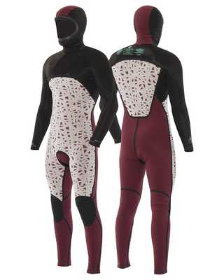 Vissla 7 Seas 5-4-3 Full Hooded Chest Zip Black Wetsuit