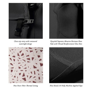 Vissla Seven Seas 4/3 Full Chest Zip Black Wetsuit