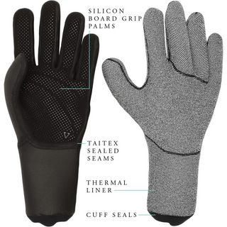 Vissla Seven Seas 5 Finger Glove 3mm Black