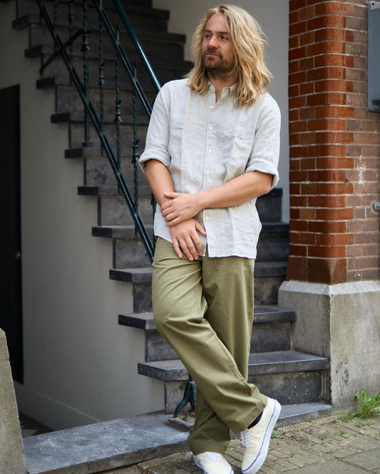 La Paz Bastos Smoked Pearl Linen St Grey Linen Shirt