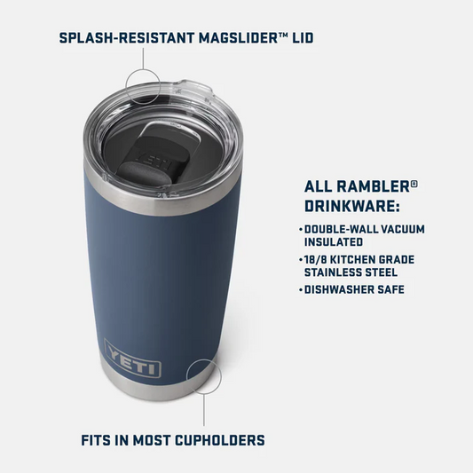 YETI Rambler 20 oz Tumbler Rescue Red