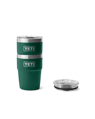 Yeti Rambler 16 Oz Stackable Cup Black Forest Green