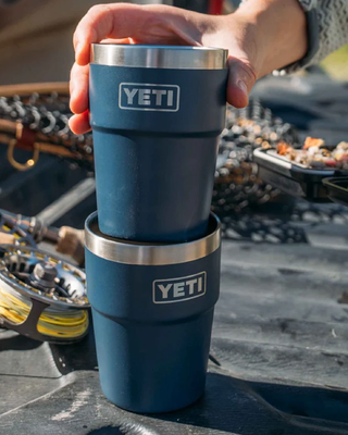 Yeti Rambler 16 Oz Stackable Cup Black Forest Green