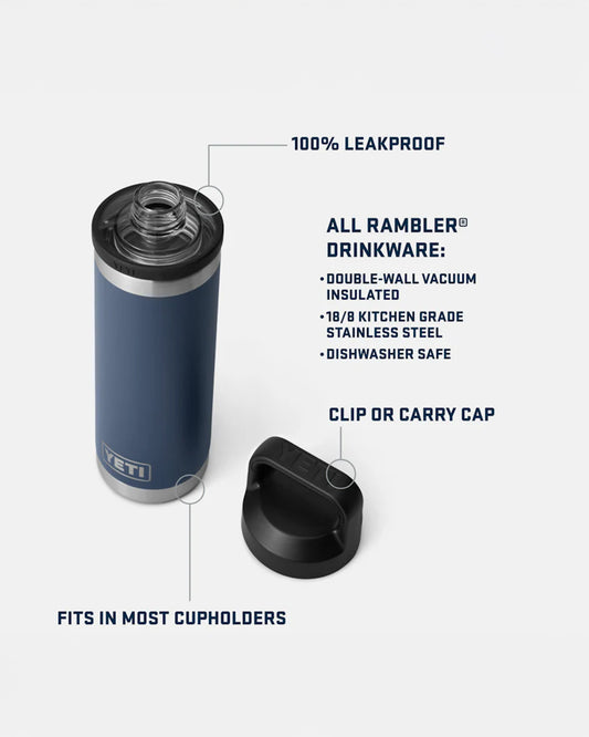 Yeti Rambler 18 Oz Bottle Chug Black 532ml
