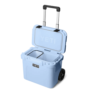 YETI Roadie 32 Wheeled Cooler Light Blue – Mobile Ice Chest with Permafrost™ Insulation